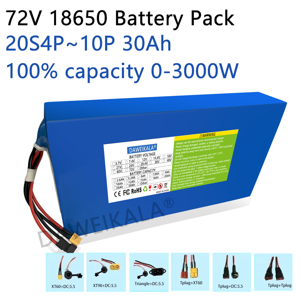 Electric Bicycle Battery 72V 30Ah - Nieuwe 72 V 12Ah-30Ah 18650 Batterij