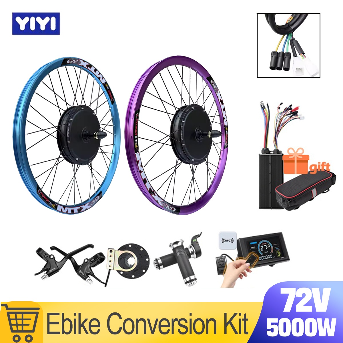 Ebike Conversion Kit 72V 3000W - Nieuwe MTX39 72V 5000W E-bike conversiekit