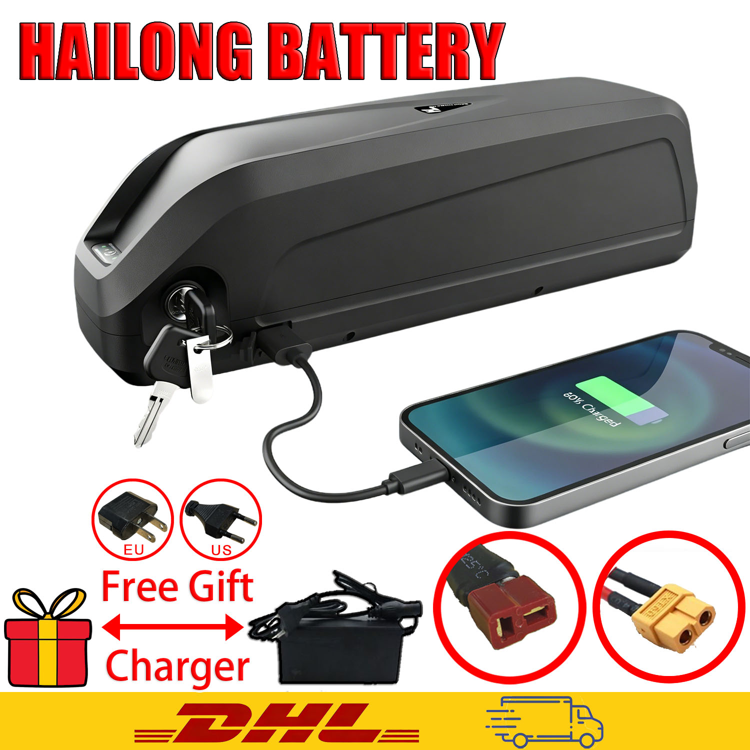 Ebike Battery 48V 20Ah Hailong - Nieuwe Hailong Elektrische Fiets Batterij 18650
