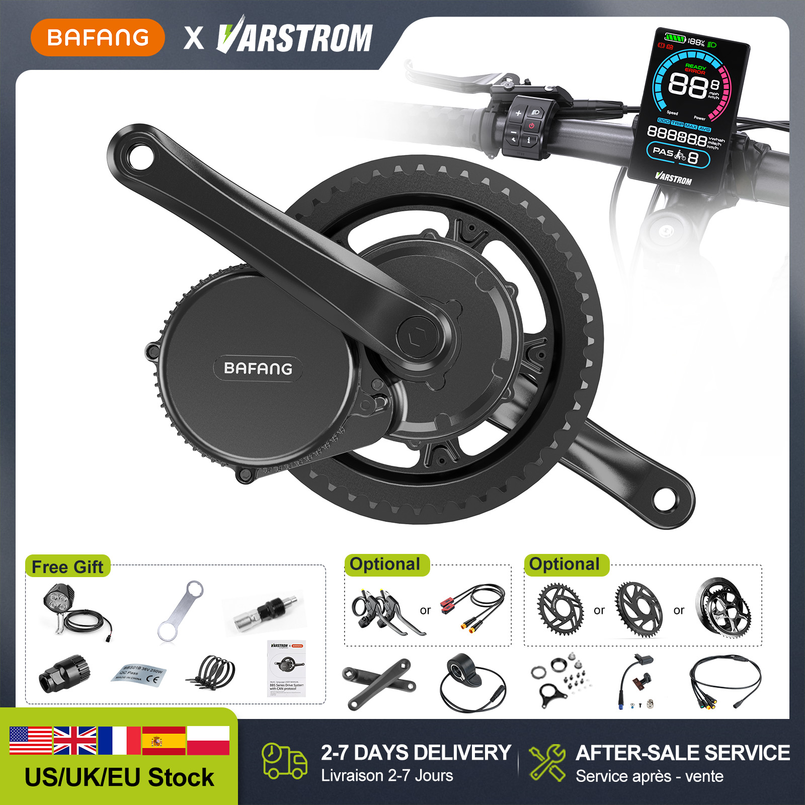 [US Stock] BAFANG 48V 500W 750 - Mid Drive Motor Kit 52V 1000W recensie en prijs
