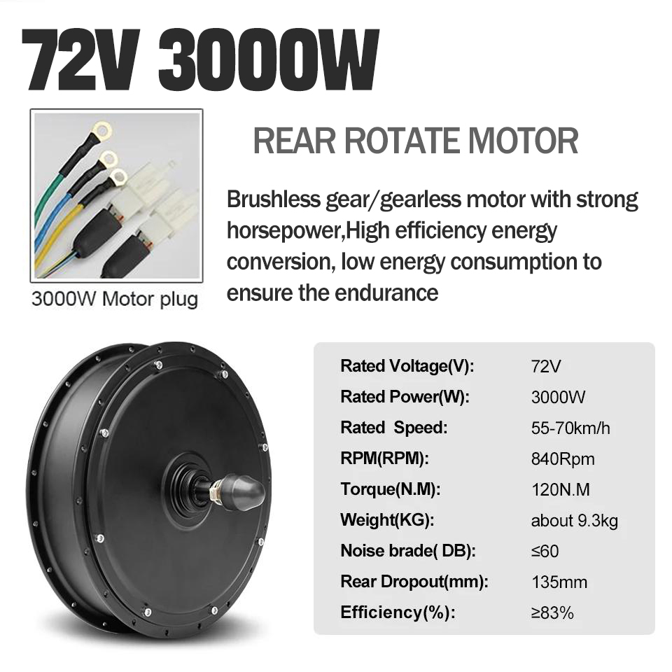 3000W MTX39 E-bike ombouwkit 7 - Ebike Conversion Kit 72V 3000W recensie en prijs